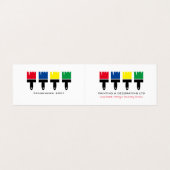 Farbige Pinsel, Maler und Dekorator Visitenkarten (Außenseite Aufgefaltet)