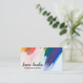 Farbige Pinselstriche | Ausdrücklich Visitenkarte (Stehend Vorderseite)