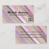 Farbige Pinselstriche | Gold Flakes | QR-Prüfung Visitenkarte (Vorne/Hinten)