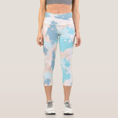 Farbige Pinselstriche in Aquarellfarbe Spritzer Mu Capri Leggings (Vorderseite)