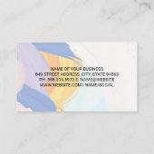 Farbige Pinselstriche | Kreative Kunst Visitenkarte (Rückseite)