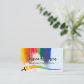 Farbige Pinselstriche | Künstlerisch Visitenkarte (Stehend Vorderseite)