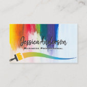 Farbige Pinselstriche | Künstlerisch Visitenkarte (Vorderseite)