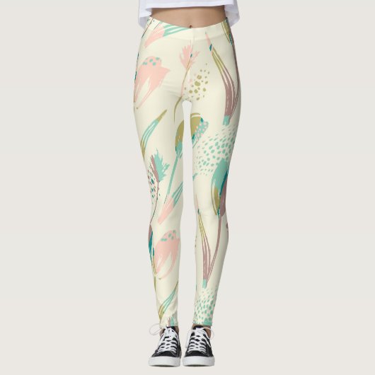 Farbige Pinselstriche Leggings (Vorderseite)