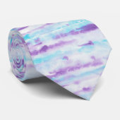 Farbige Pinselstriche Lila Blau & Weiß Krawatte (Gerollt)