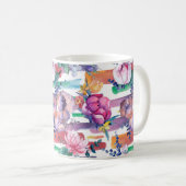 Farbige Pinselstriche Monogramm Tasse (VorderseiteRechts)