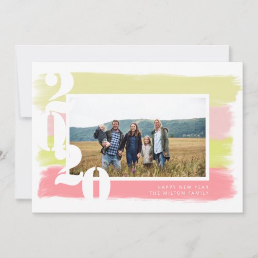 Farbige Pinselstriche Schlaganfälle Modernes Foto Karte (Vorderseite)