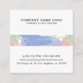 Farbige Pinselstriche und Muster Quadratische Visitenkarte (Rückseite)