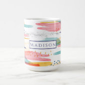 Farbige Pinselstriche Wasserfarben Kaffeemaschine  Kaffeetasse (Mittel)