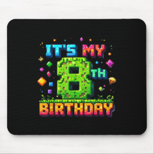Farbige Pixel Geburtstag Es's Mein 8. Geburtst Mousepad