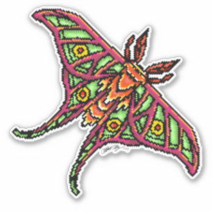 Farbige Pixel Luna Motion Aufkleber