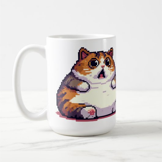 Farbige Pixelkunst Kaffeetasse (Links)