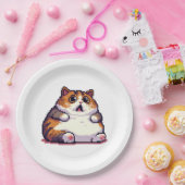 Farbige Pixelkunst Pappteller (Party)