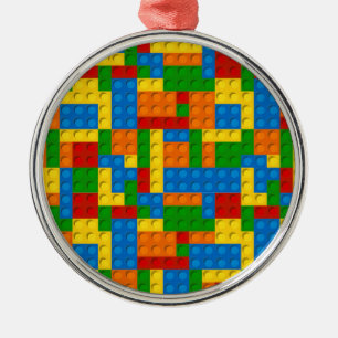 farbige Plastikblöcke Silbernes Ornament