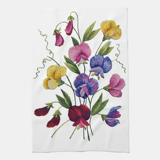 Farbige Platterbsen Geschirrtuch (Vertikal)