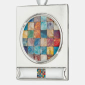 Farbige Plätze Banner-Ornament Silber (Links)