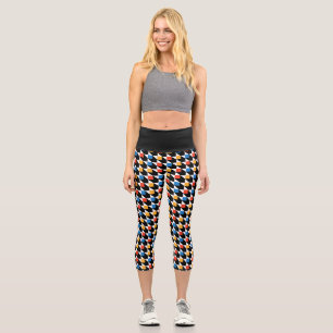 Farbige Plätze Capri Leggings