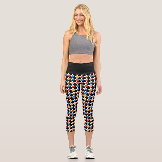 Farbige Plätze Capri Leggings (Vorderseite)