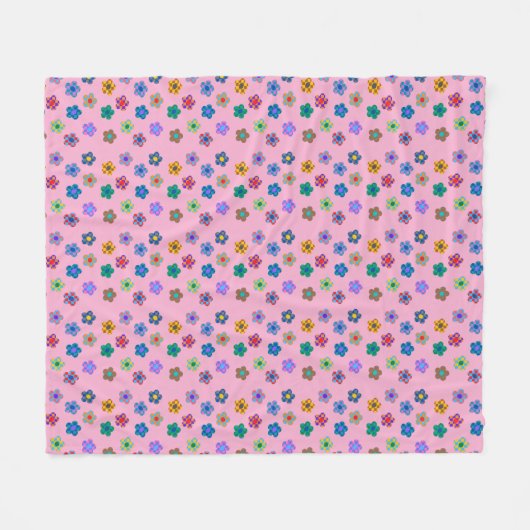 Farbige Plätze Fleecedecke (Vorderseite (Horizontal))