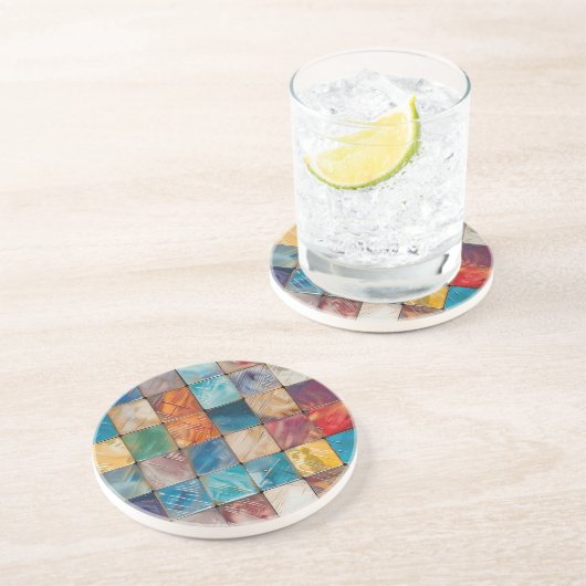 Farbige Plätze Getränkeuntersetzer (Seite)