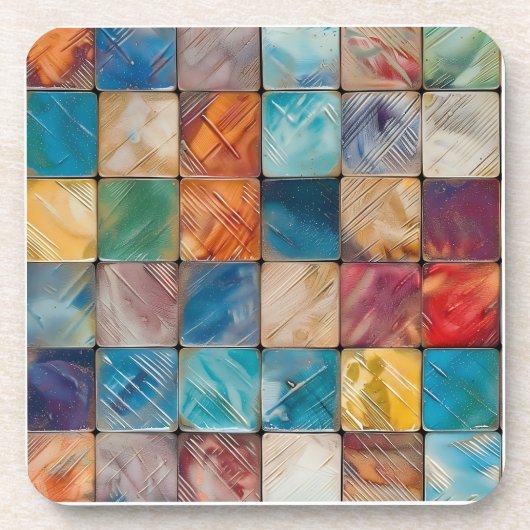 Farbige Plätze Getränkeuntersetzer (Vorderseite)