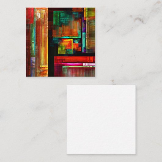 Farbige Plätze Modernes Abstraktes Kunstmuster #04 Begleitkarte (Vorne/Hinten)