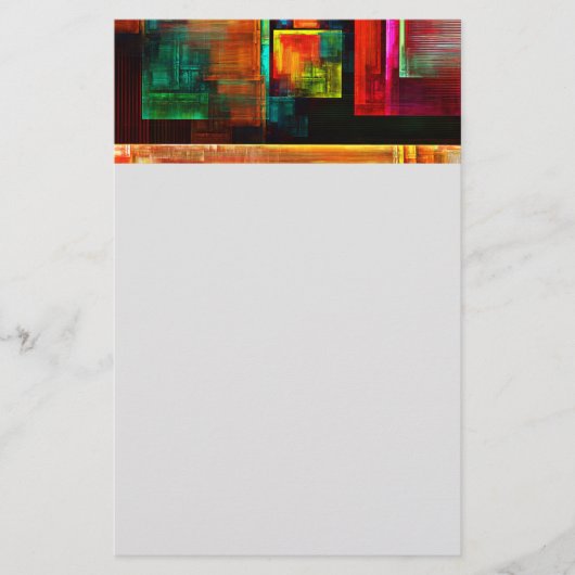 Farbige Plätze Modernes Abstraktes Kunstmuster #04 Briefpapier (Vorderseite)