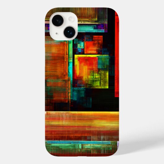 Farbige Plätze Modernes Abstraktes Kunstmuster #04 Case-Mate iPhone Hülle (Rückseite)