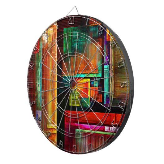 Farbige Plätze Modernes Abstraktes Kunstmuster #04 Dartscheibe (Vorderseite rechts)