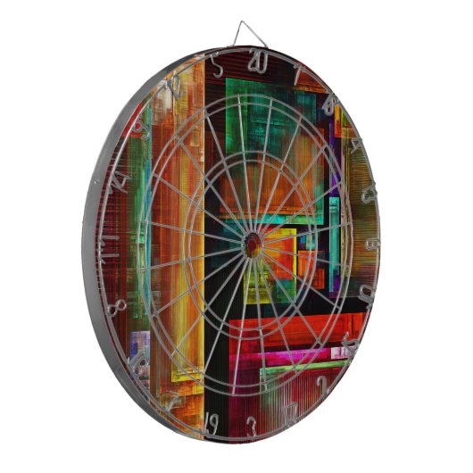 Farbige Plätze Modernes Abstraktes Kunstmuster #04 Dartscheibe (Vorderseite Links)