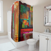 Farbige Plätze Modernes Abstraktes Kunstmuster #04 Duschvorhang (Beispiel)