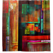 Farbige Plätze Modernes Abstraktes Kunstmuster #04 Duschvorhang (Vorderseite)