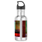 Farbige Plätze Modernes Abstraktes Kunstmuster #04 Edelstahlflasche (Rückseite)