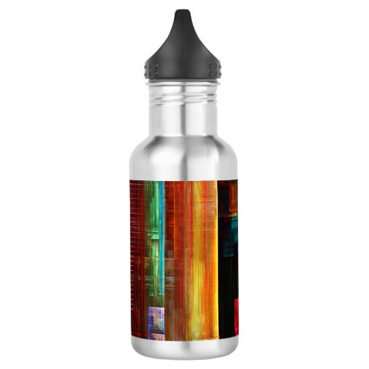 Farbige Plätze Modernes Abstraktes Kunstmuster #04 Edelstahlflasche (Links)