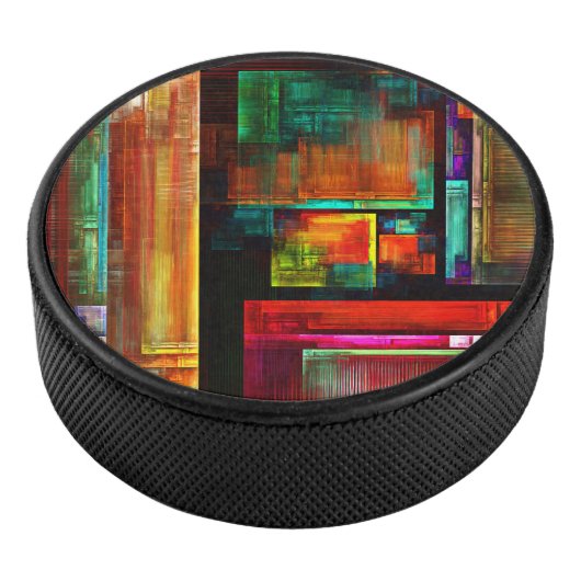 Farbige Plätze Modernes Abstraktes Kunstmuster #04 Eishockey Puck (3/4)