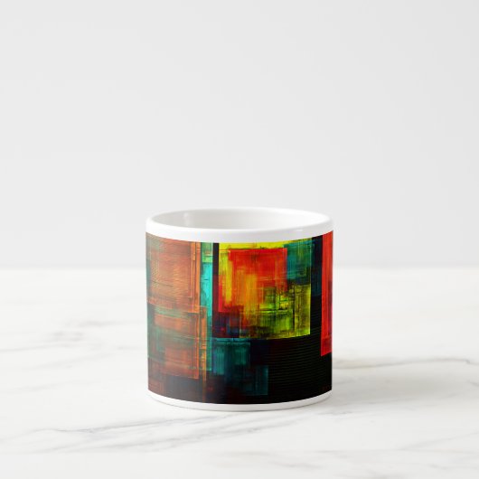 Farbige Plätze Modernes Abstraktes Kunstmuster #04 Espressotasse (Vorderseite)