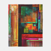 Farbige Plätze Modernes Abstraktes Kunstmuster #04 Fleecedecke (Vorderseite)