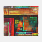 Farbige Plätze Modernes Abstraktes Kunstmuster #04 Fleecedecke (Vorderseite (Horizontal))