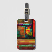 Farbige Plätze Modernes Abstraktes Kunstmuster #04 Gepäckanhänger (Vorderseite Vertikal)