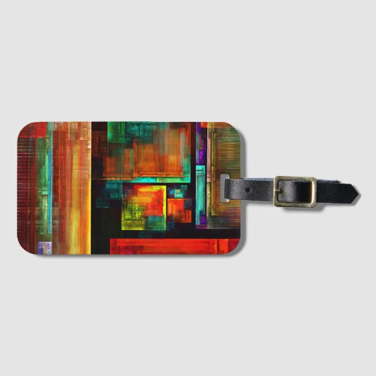 Farbige Plätze Modernes Abstraktes Kunstmuster #04 Gepäckanhänger (Vorderseite (Horizontal))