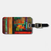 Farbige Plätze Modernes Abstraktes Kunstmuster #04 Gepäckanhänger (Vorderseite horizontal)