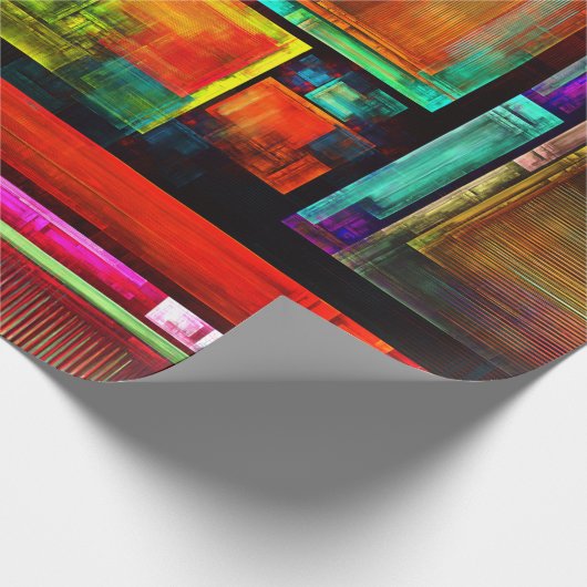 Farbige Plätze Modernes Abstraktes Kunstmuster #04 Geschenkpapier (Ecke)