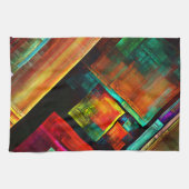 Farbige Plätze Modernes Abstraktes Kunstmuster #04 Geschirrtuch (Horizontal)