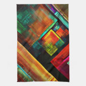 Farbige Plätze Modernes Abstraktes Kunstmuster #04 Geschirrtuch (Vertikal)