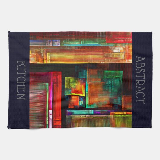 Farbige Plätze Modernes Abstraktes Kunstmuster #04 Geschirrtuch (Horizontal)