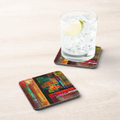 Farbige Plätze Modernes Abstraktes Kunstmuster #04 Getränkeuntersetzer (Rechte Seite)