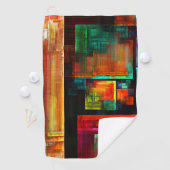 Farbige Plätze Modernes Abstraktes Kunstmuster #04 Golfhandtuch (Insitu)