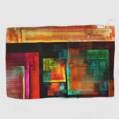 Farbige Plätze Modernes Abstraktes Kunstmuster #04 Golfhandtuch (Horizontal)