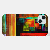 Farbige Plätze Modernes Abstraktes Kunstmuster #04 iPhone Hülle (Rückseite (Horizontal))