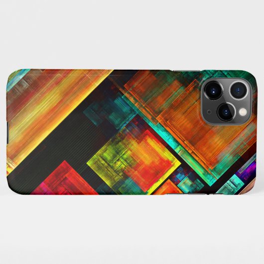 Farbige Plätze Modernes Abstraktes Kunstmuster #04 iPhone Hülle (Rückseite (Horizontal))